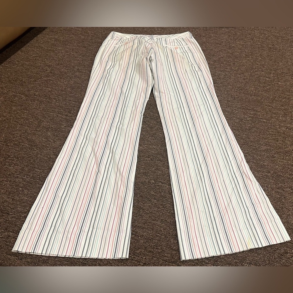 The Limited Sz 2 multicolor pin striped dress pants flare bell bottoms EUC!